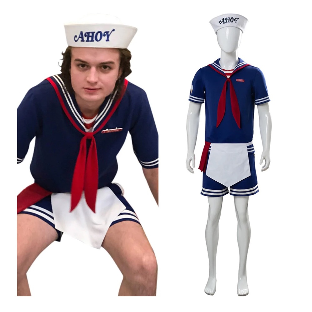 Stranger Things Season 3 Steve Harrington Scoops Ahoy Costume - EUC